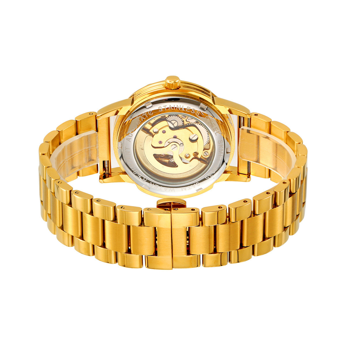 Hollow bottom business men's automatic mechanical watch waterproof steel strap men's watch