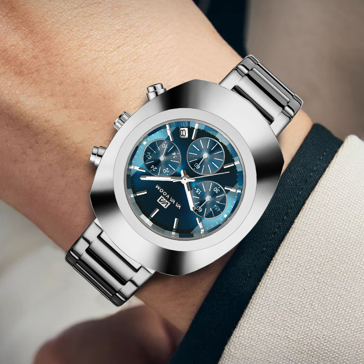 Leisure business multifunctional calendar waterproof luminous men's watch fashion temperament quartz watch  