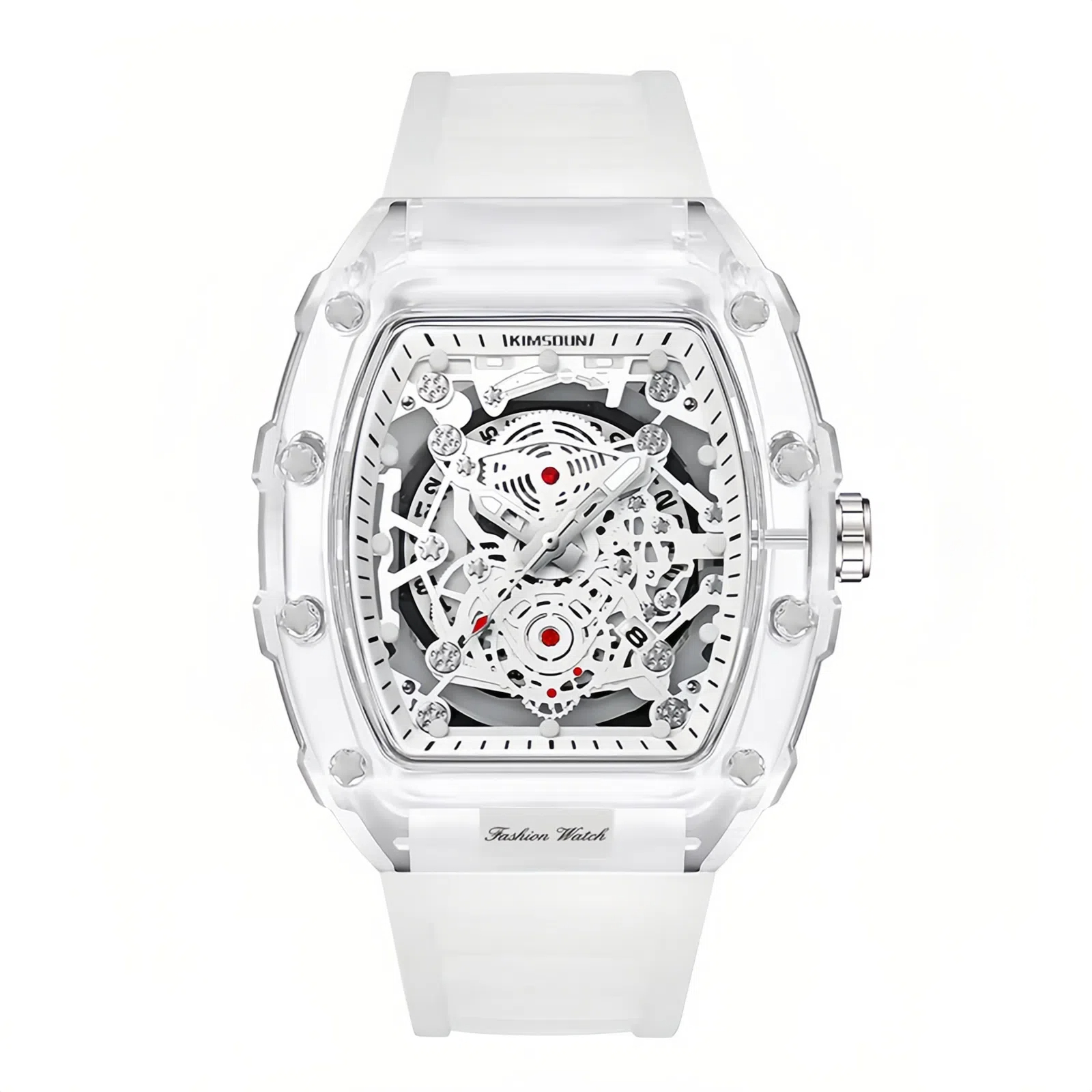 Men's new fashion luxury high quality transparent waterproof watch per