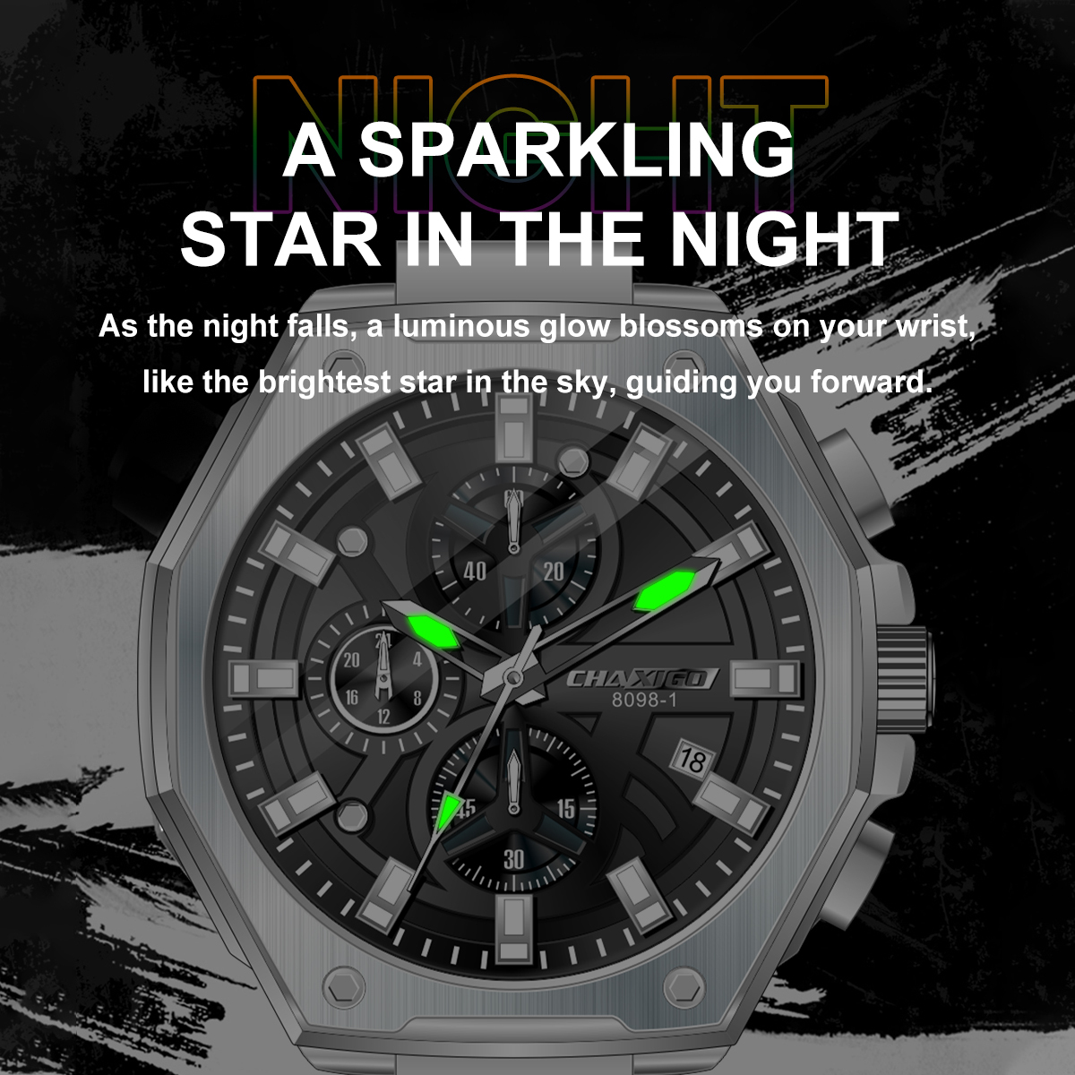 CHAXIGO Swiss waterproof men's watch luminous decoration six-pin fashion sports watch