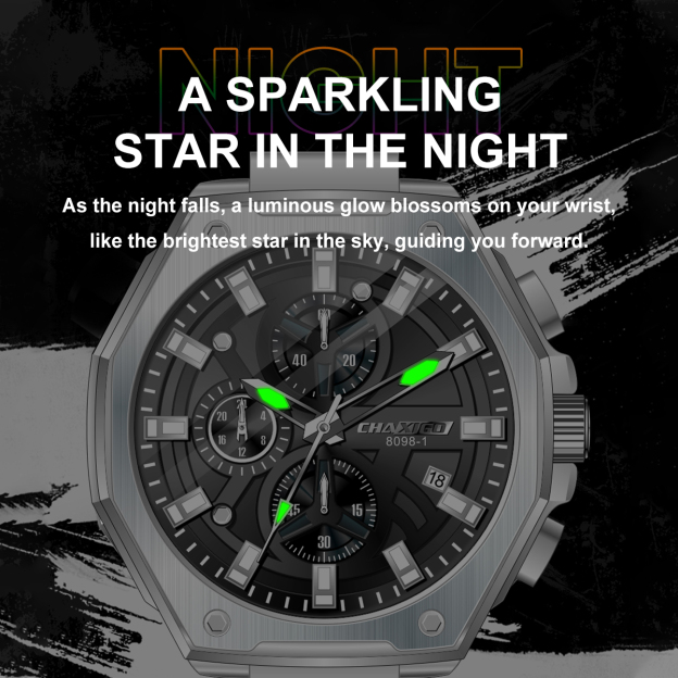 CHAXIGO Swiss waterproof men's watch luminous decoration six-pin fashion sports watch