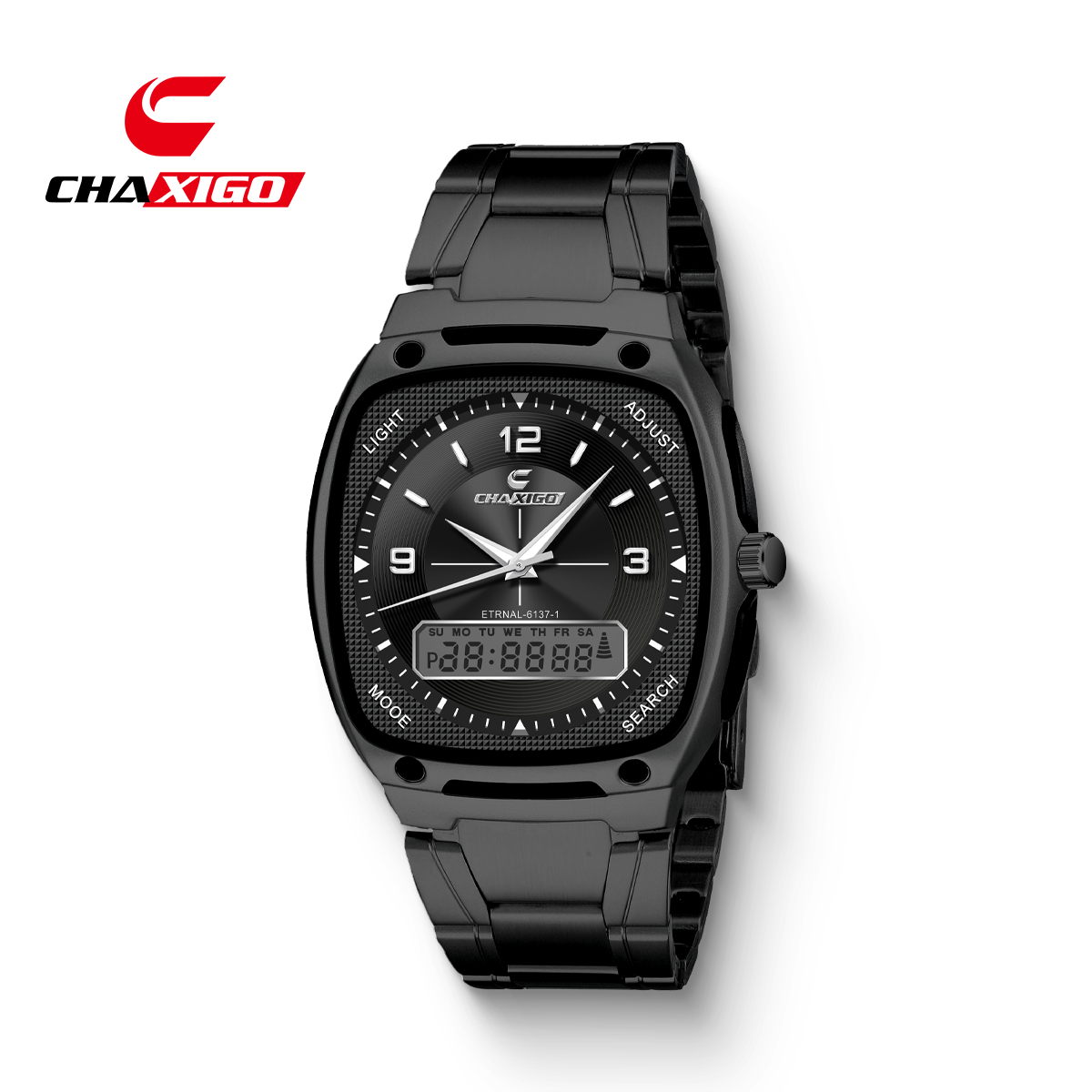 CHAXIGO Fashion Men's Watch Luminous Waterproof Alloy Men's Square Electronic Watch