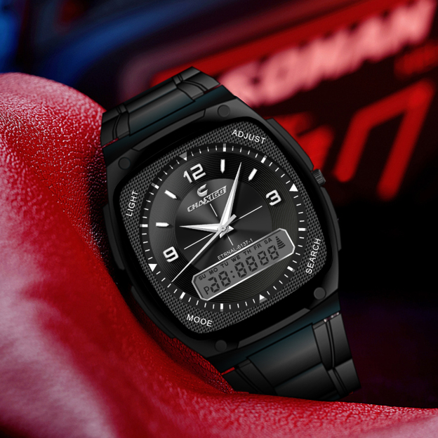 CHAXIGO Fashion Men's Watch Luminous Waterproof Alloy Men's Square Electronic Watch