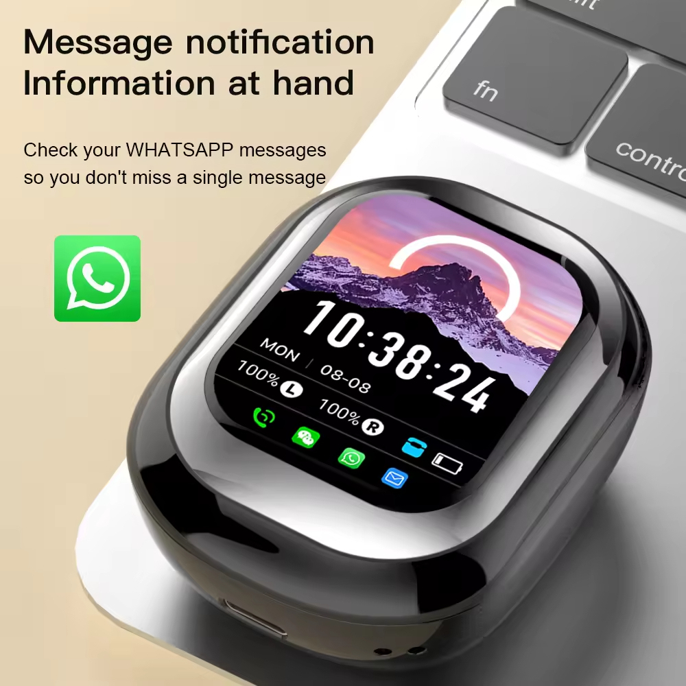 Touch screen noise reduction headphones support making calls, displaying contacts and applying message notification