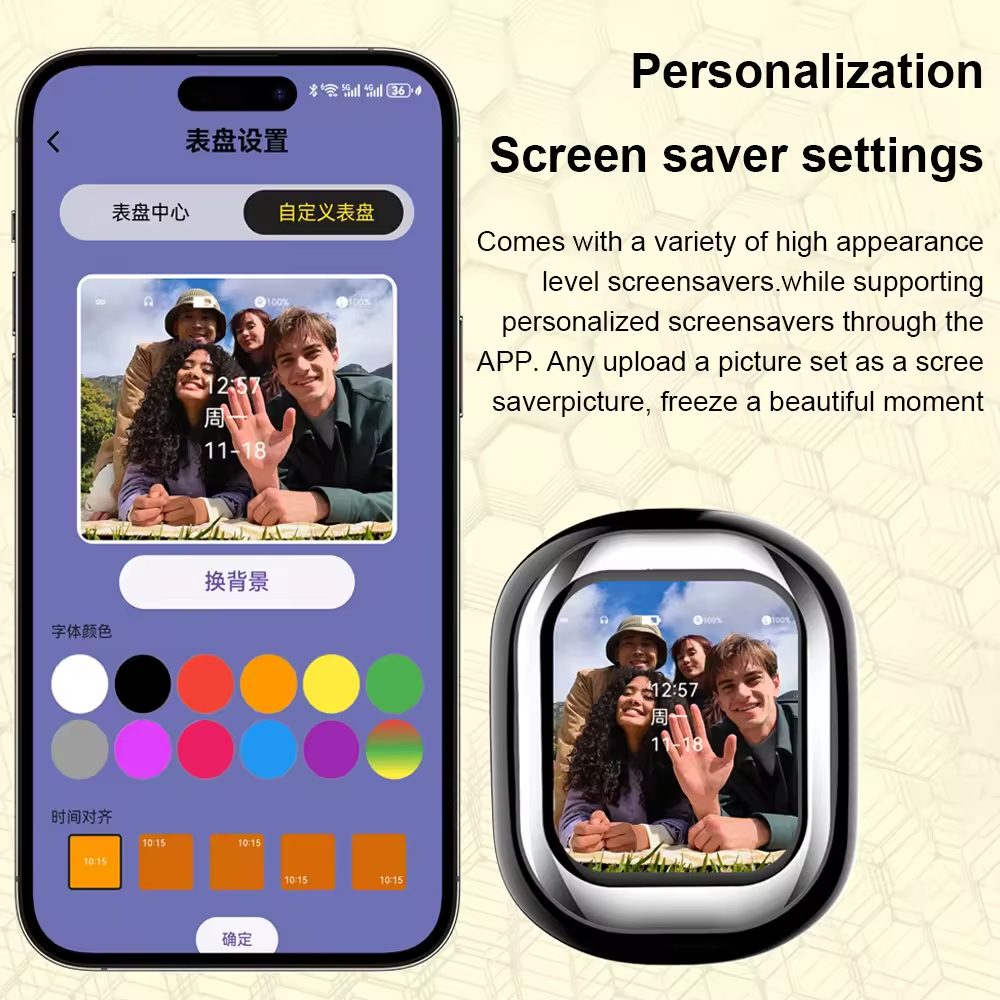 Touch screen noise reduction headphones support making calls, displaying contacts and applying message notification