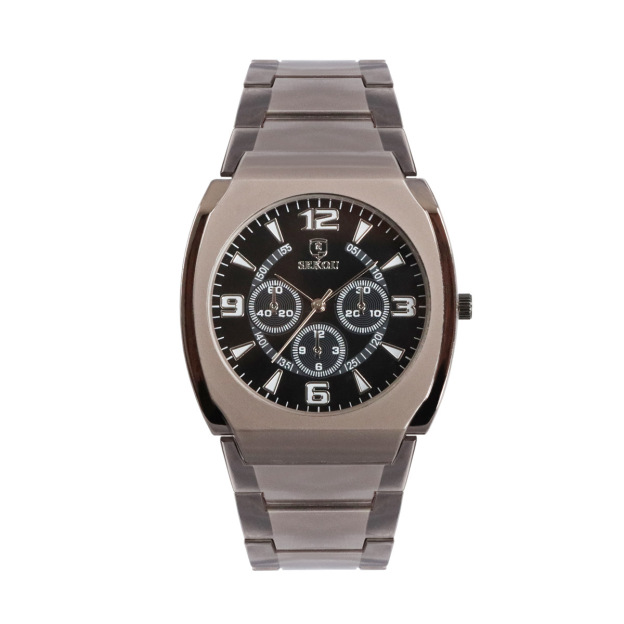 New Fashion Men's Tonneau Steel Strap Watch Casual Quartz Watch