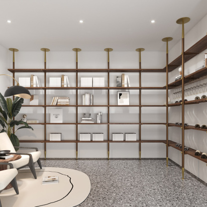 ITALIAN STYLE CANTILEVERED BOOKSHELF