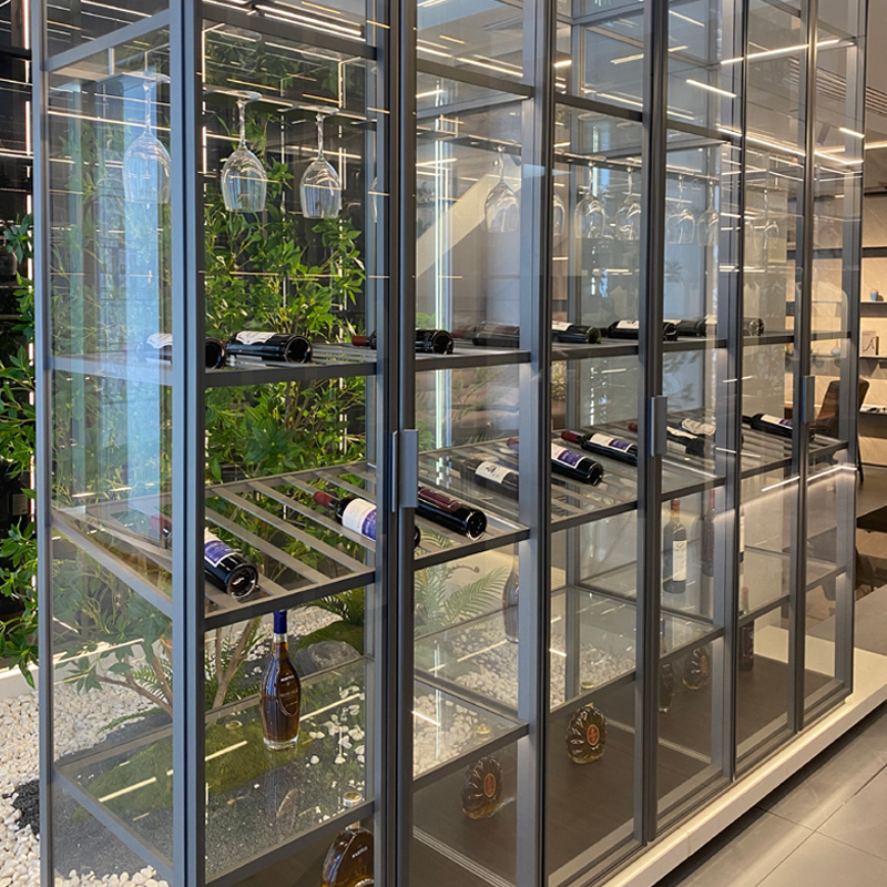 MINIMALIST SYSTEM/ALUMINUM WOOD CORNER DRESSING ROOM SERIES