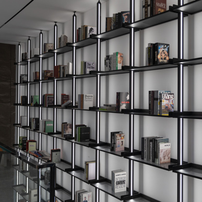 MINIMALIST SYSTEM/COLUMN STYLE BOOKSHELF, CLOAKROOM SYSTEM