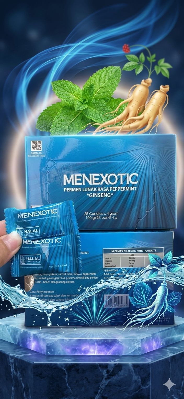 1 BOX PERMEN LUNAK RASA PEPPERMINT DENGAN GINSENG