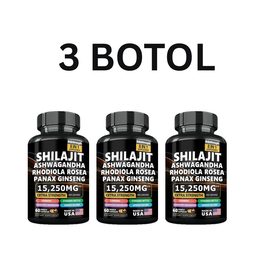 SHILAJIT Suplemen Ashwagandha Rhodiola Rosea Panax Ginseng Suplemen