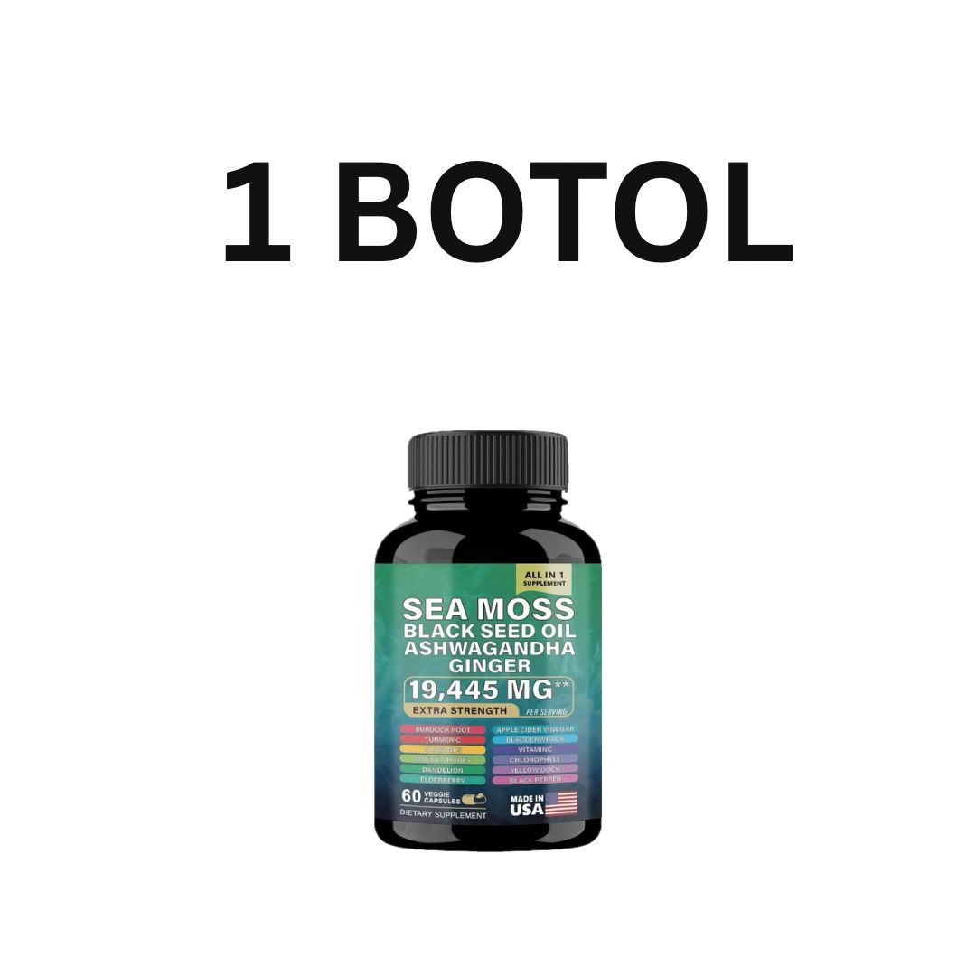 SEAMOSS HERBAL Kapsul Lumut Laut, Minyak Habbatussauda, Akar Ashwagandha dan Burdock Suplemen All in one