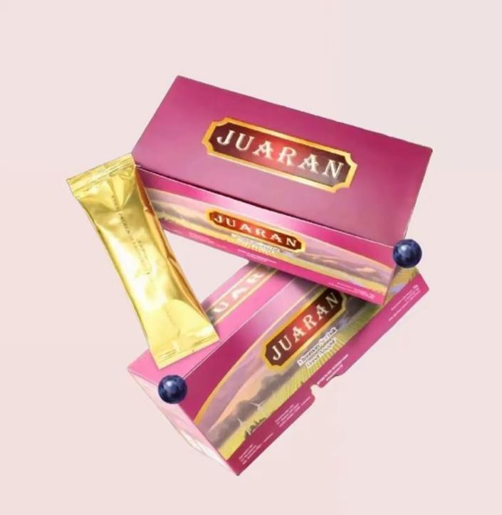 Juaran Serbuk Ginseng Herbal Original BPOM Isi 5 Sachet Multivitamin & Energi rasa Anggur.