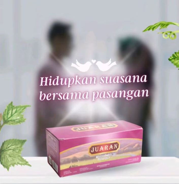Juaran Serbuk Ginseng Herbal Original BPOM Isi 5 Sachet Multivitamin & Energi rasa Anggur.