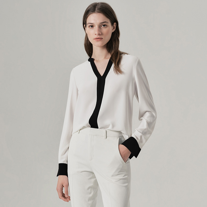 Elegant Commuter V-Neck Chiffon Shirt