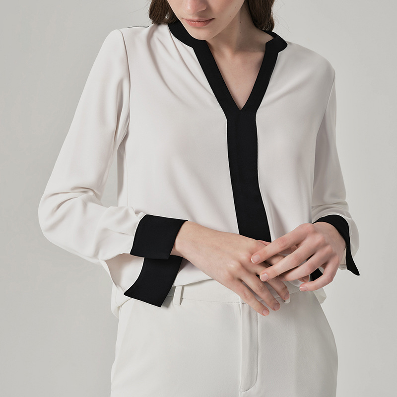 Elegant Commuter V-Neck Chiffon Shirt