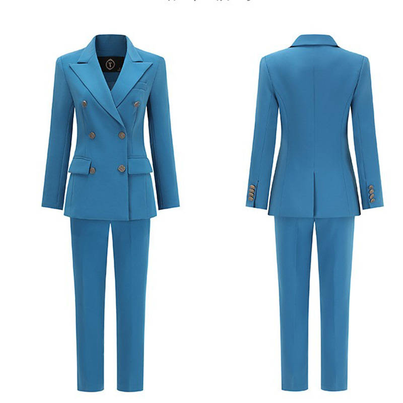 Klein Blue women's Professional Suit Pants Skirts Set