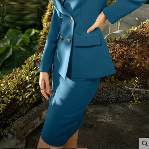 Klein Blue women's Professional Suit Pants Skirts Set