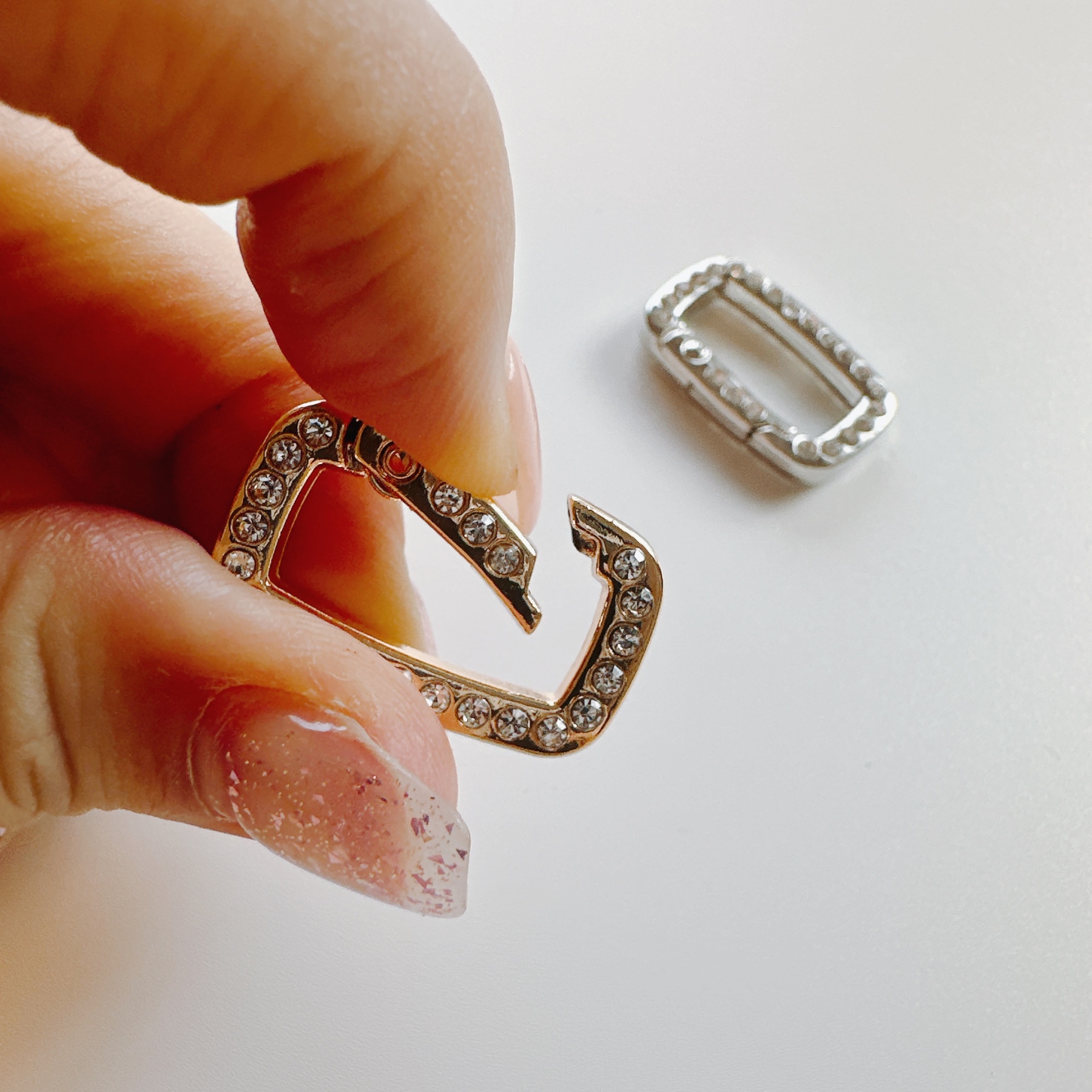 ラインストーン付き　キーリング　