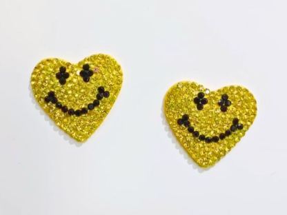 ラインストーン付き　ニコニコハート