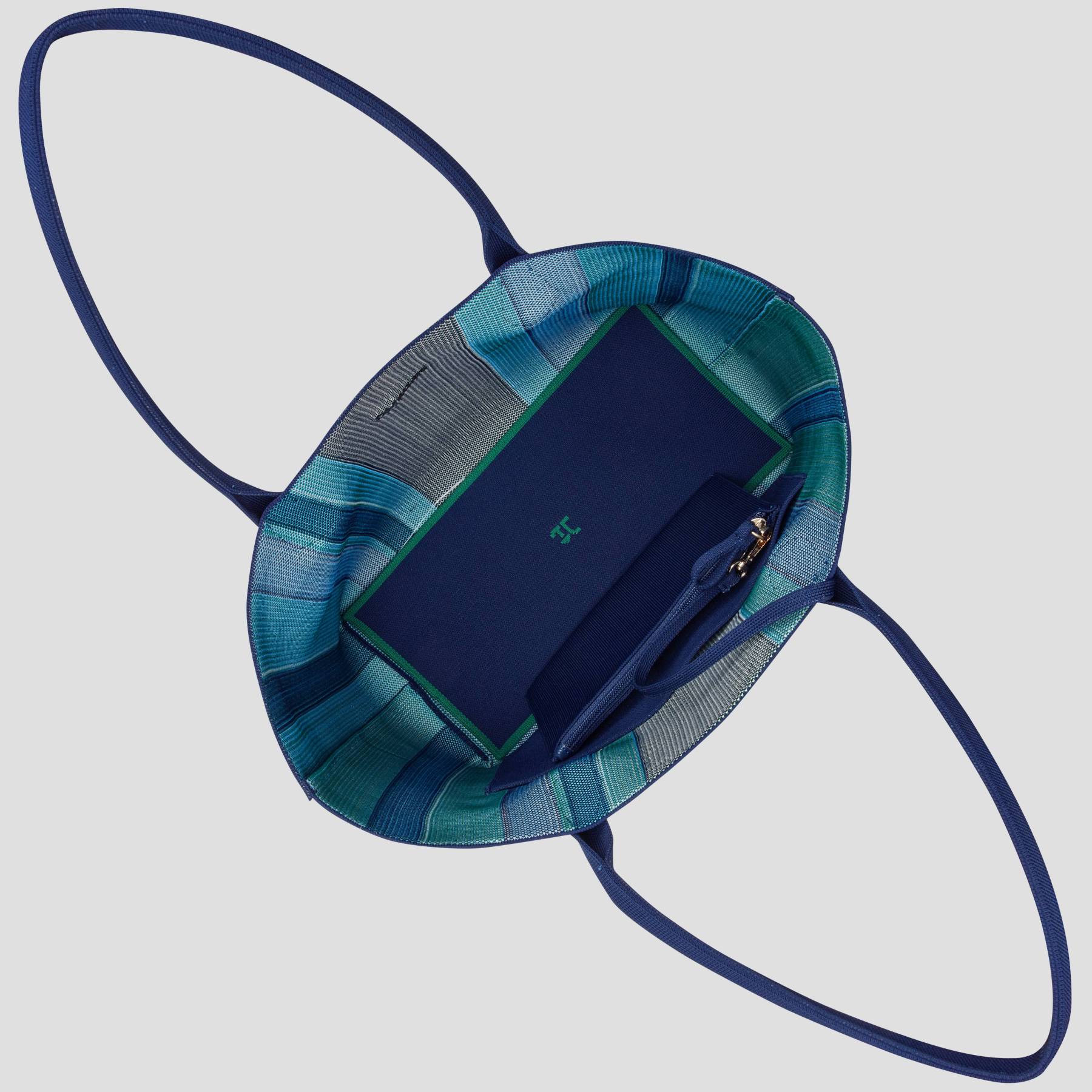 Striped color-blocking market basket bag