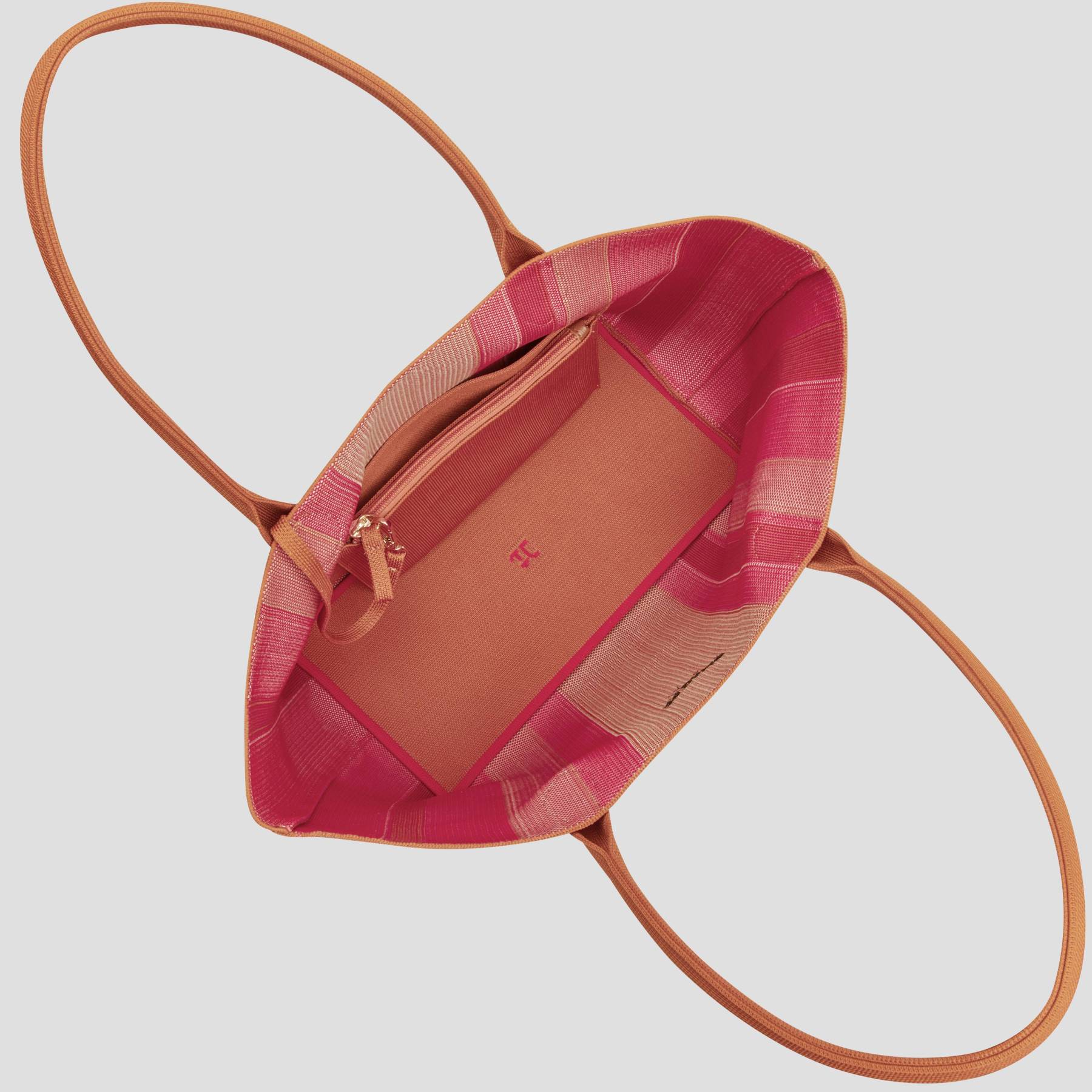 Striped color-blocking market basket bag