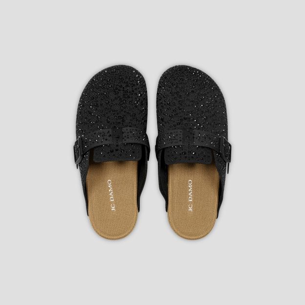 Round-Toe Crystal Mules(Sadie)