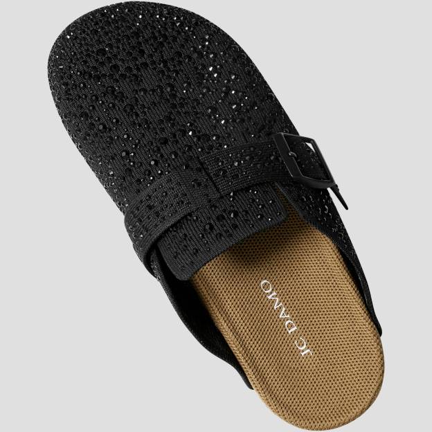 Round-Toe Crystal Mules(Sadie)