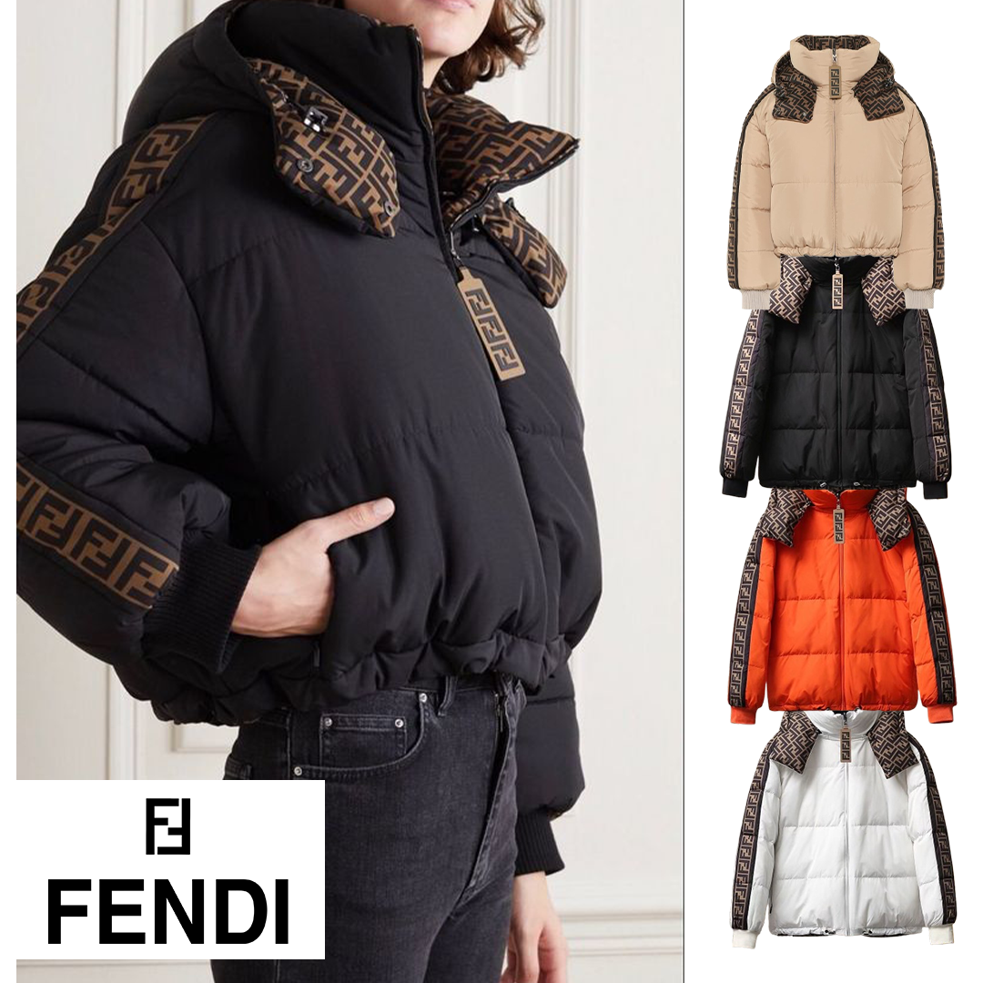FENDI メンズダウンジャケットデザイナーダウンジャケットデザイナーダウンジャケット冬のファッションレターウォームメンズアウトドアカジュアルウインドプルーフカップルの同じジャケット