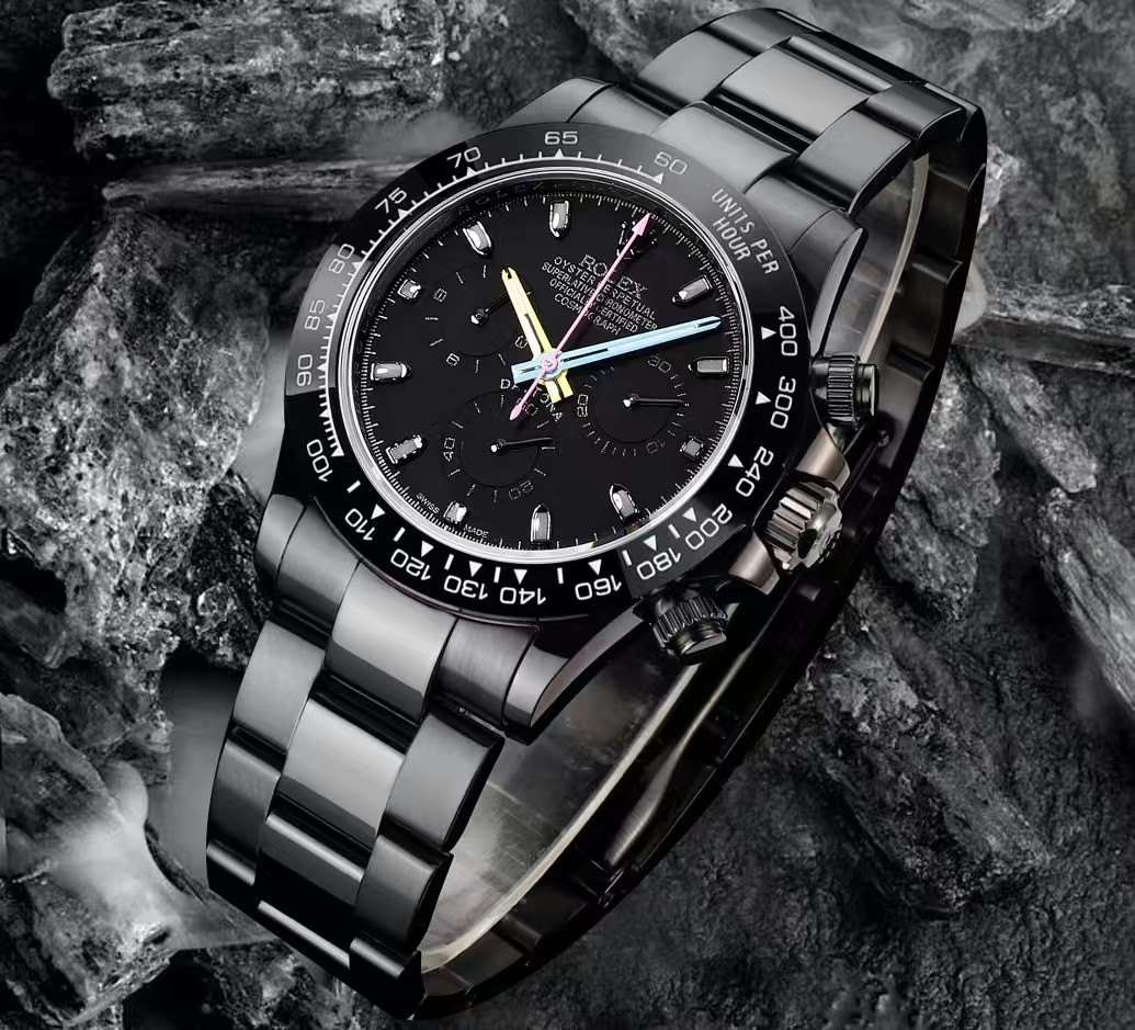 NEW 2025 ROLEX  40mm 機械式腕時計 高級カーボンブラックシリーズ
