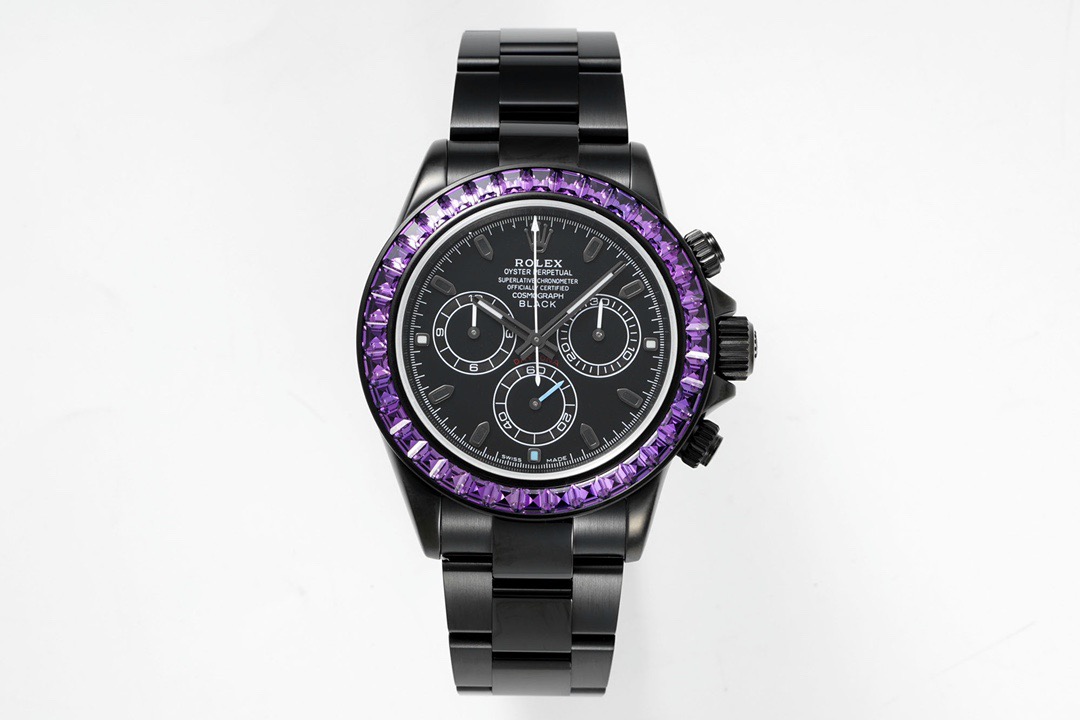 ROLEX（ロレックス）機械式腕時計 デイトナ Daytona パープルダイヤモンド40MM 腕時計 カーボンブラックシリーズ