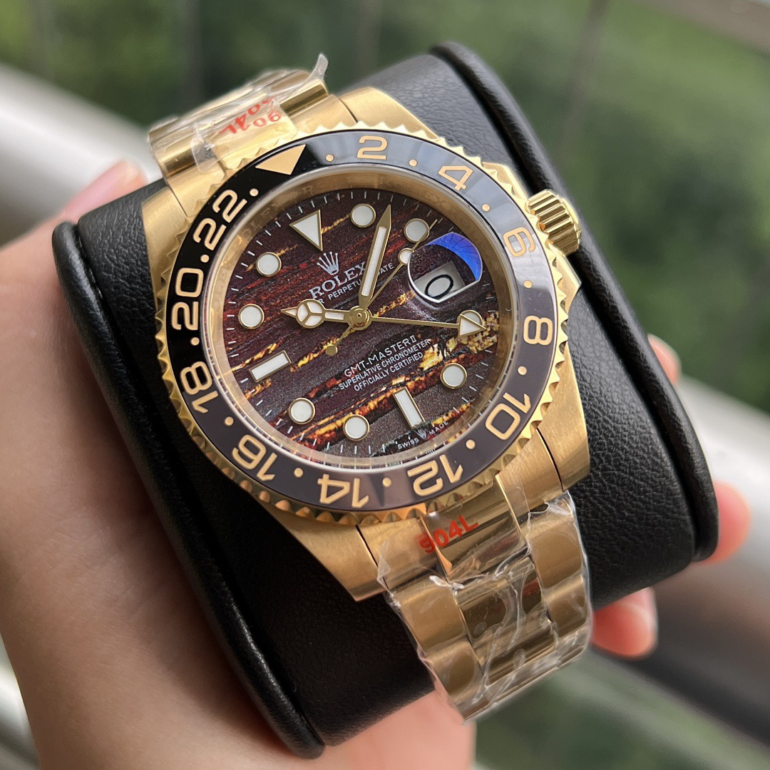 ROLEX 2025 ロレックスの機械式時計 GMTマスター II 40MM時計ソウルゴールド文字盤