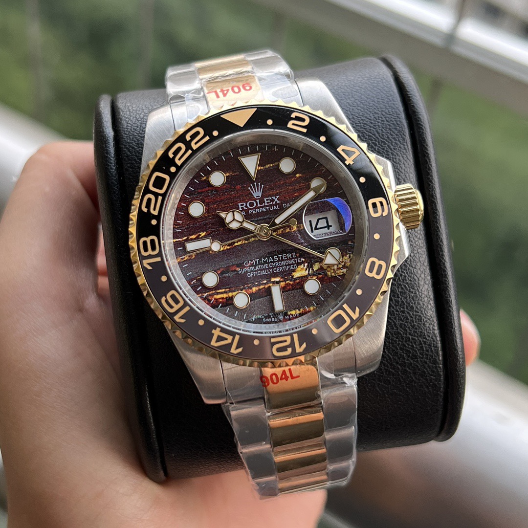 ROLEX 2025 ロレックスの機械式時計 GMTマスター II 40MM時計ソウルゴールド文字盤