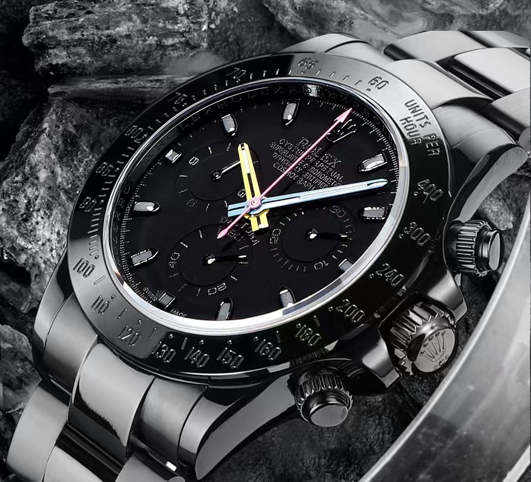 NEW 2025 ROLEX  40mm 機械式腕時計 高級カーボンブラックシリーズ