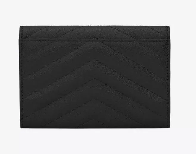 小文字のロゴグレインエンボスレザー封筒ウォレット