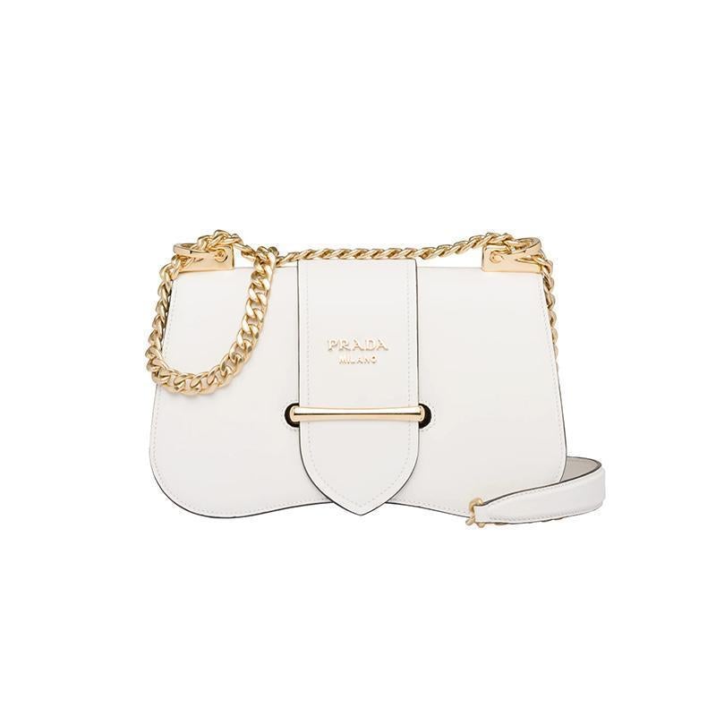 PRADA(プラダ) プラダ シドニー レザー ショルダーバッグ ホワイト