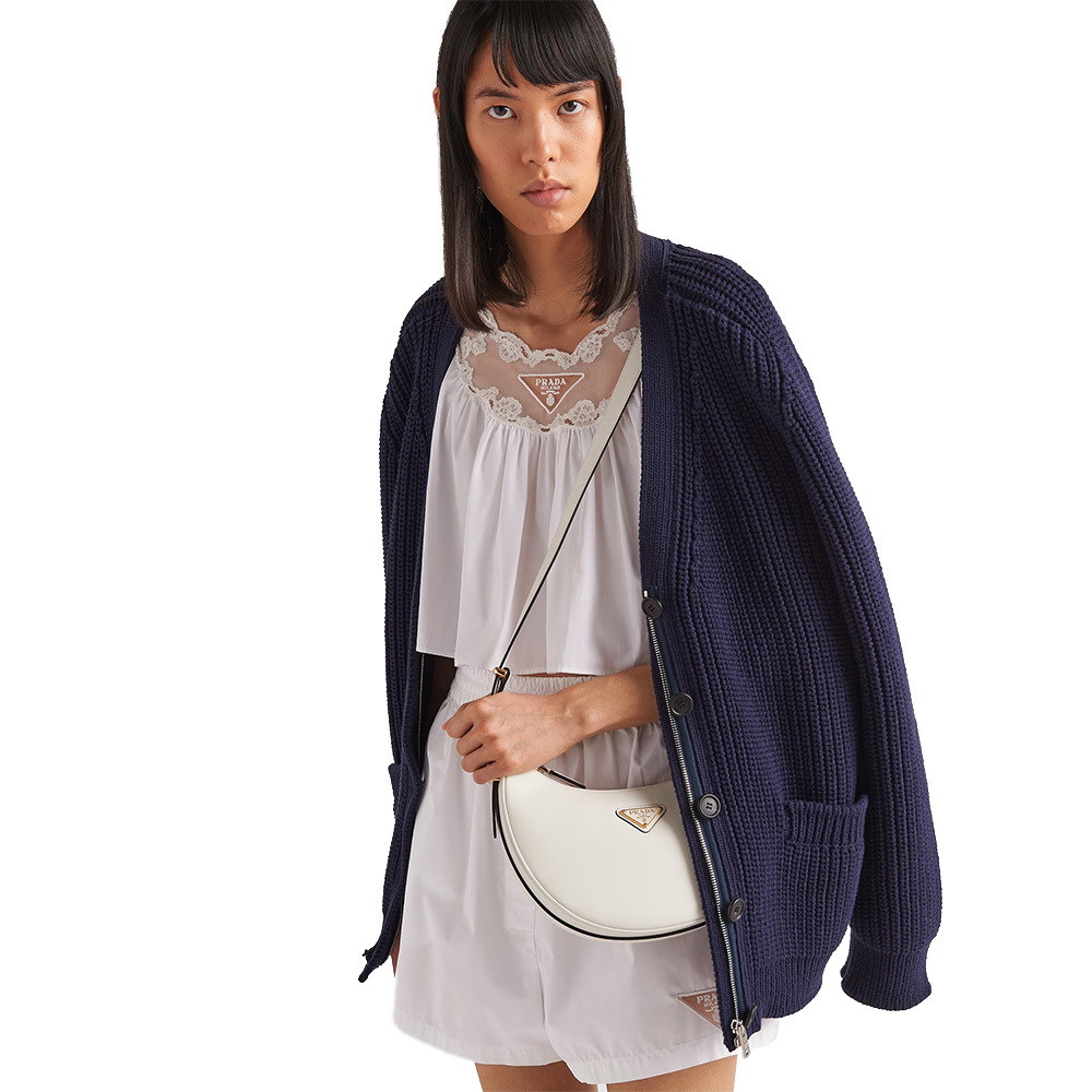 PRADA(プラダ) プラダ アーケ レザーショルダーバッグ ホワイト