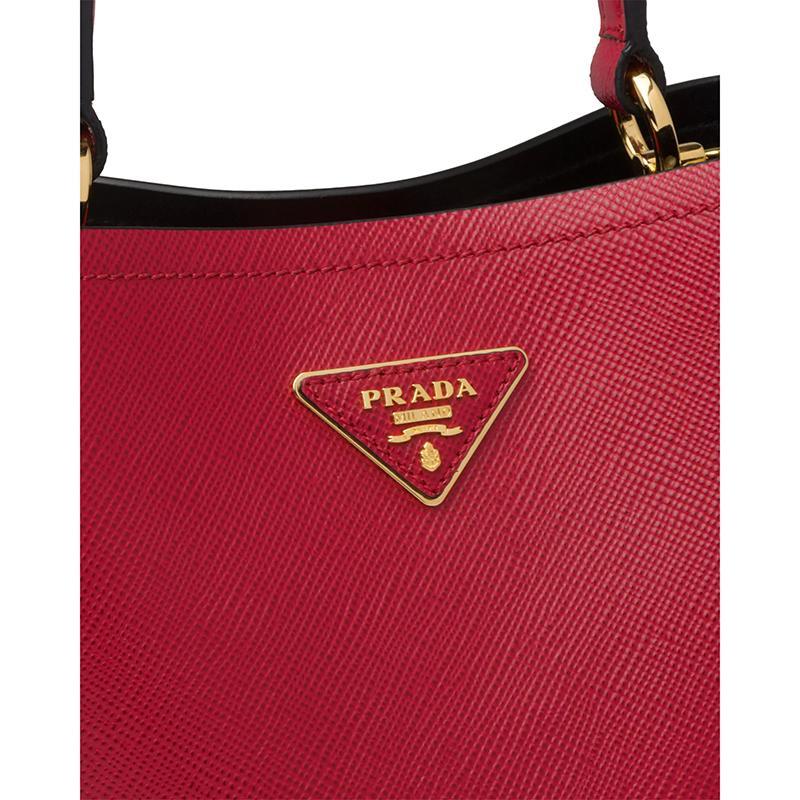PRADA(プラダ) パニエ サフィアーノレザーバッグ レッド