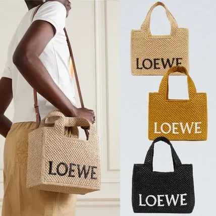 ∞∞ LOEWE ∞∞ Paula's Ibiza Font raffia バッグ ☆