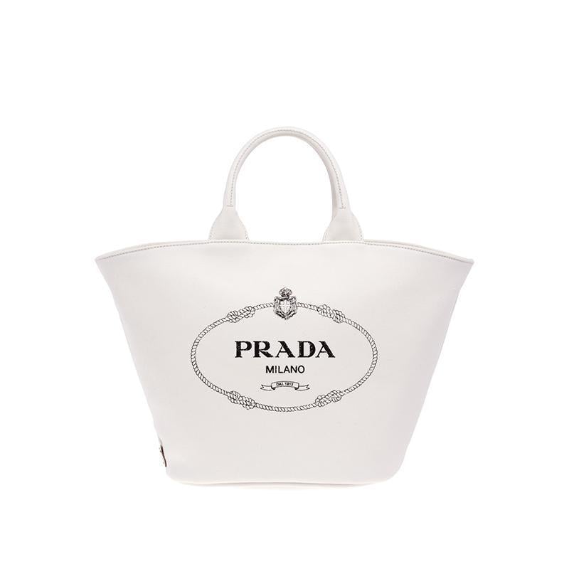 PRADA(プラダ) カナパ ファブリック ハンドバッグ ホワイト