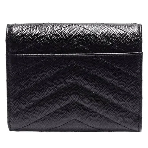 【SAINT LAURENT】モノグラム スモール エンベロープウォレット（グレイン ド プードル／エンボスレザー）