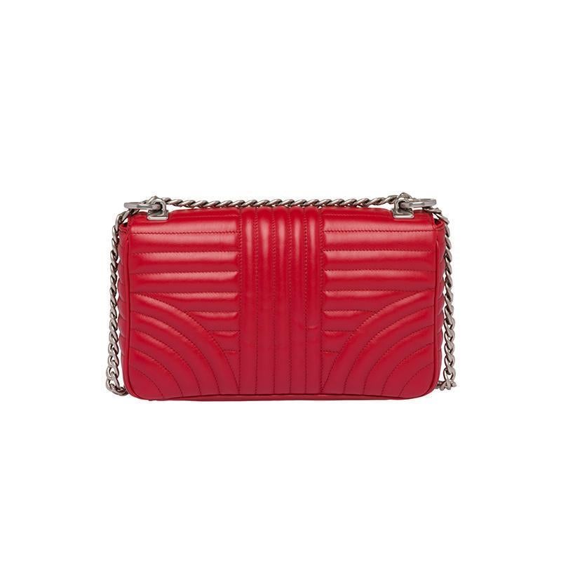 PRADA(プラダ) ダイアグラム レザー ショルダーバッグ レッド
