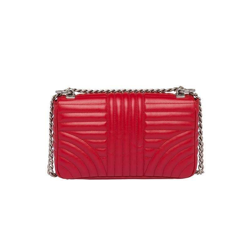 PRADA(プラダ) ダイアグラム レザー ショルダーバッグ レッド