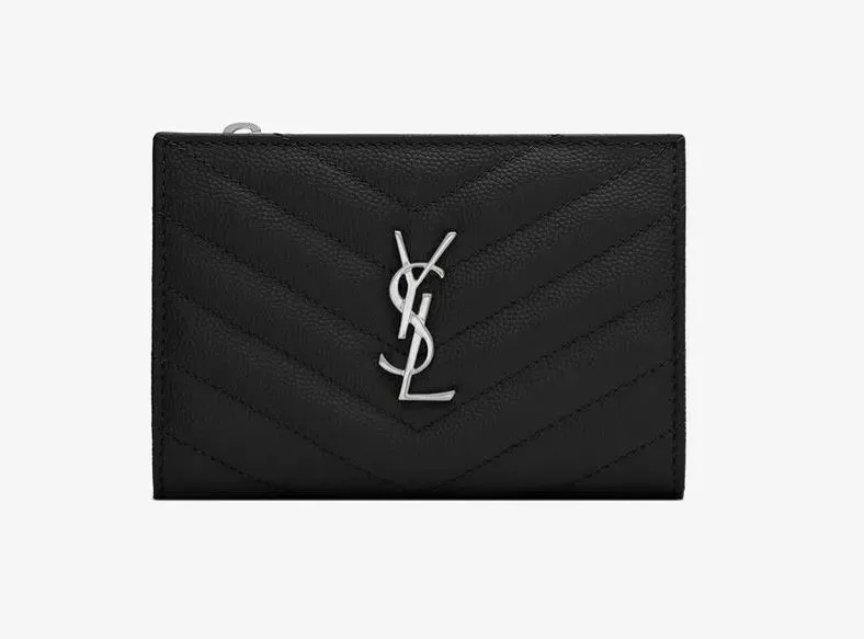 《新作限定♪めっちゃ便利♡》MONOGRAMキルティンググレインエンボスレザージッパー二つ折り財布