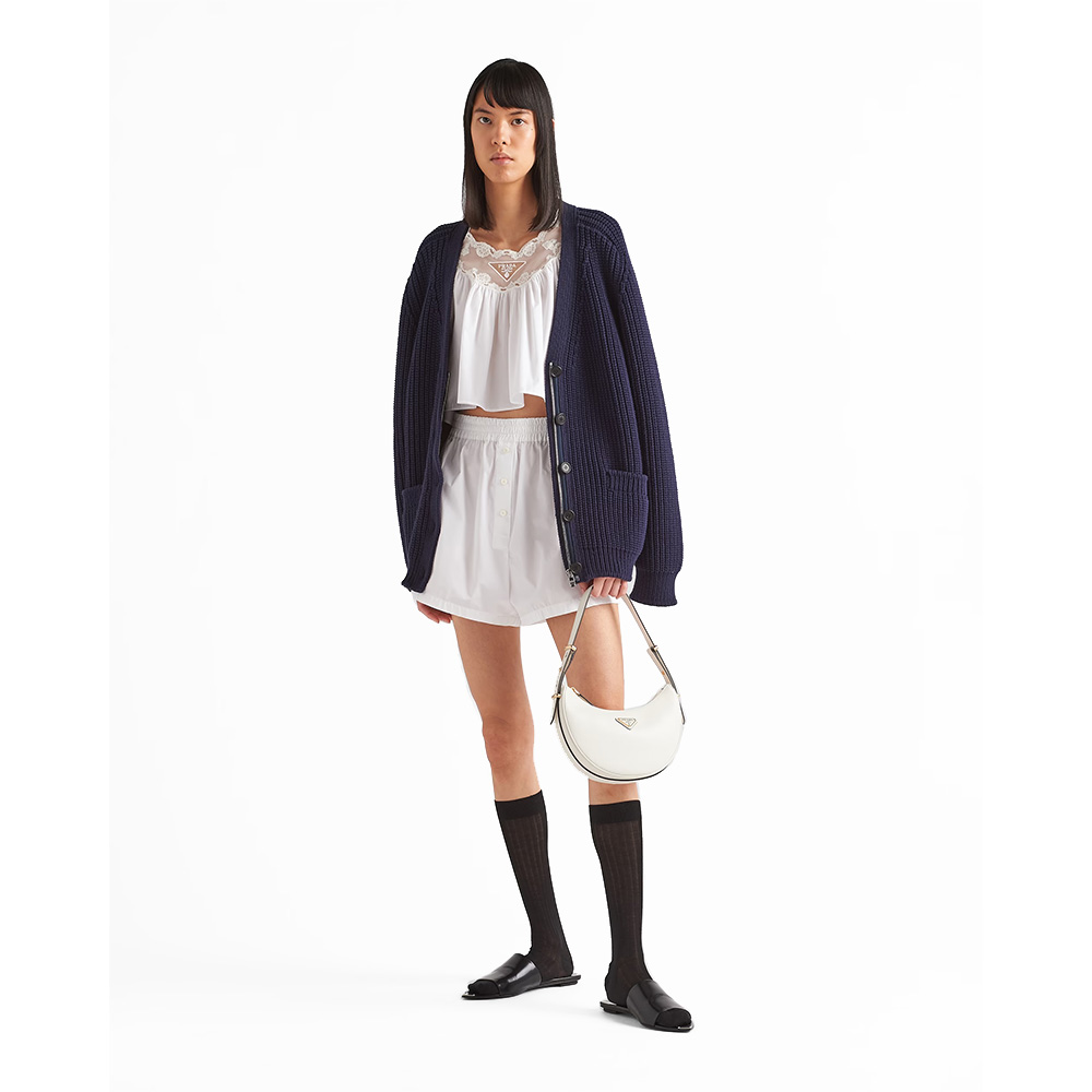 PRADA(プラダ) プラダ アーケ レザーショルダーバッグ ホワイト