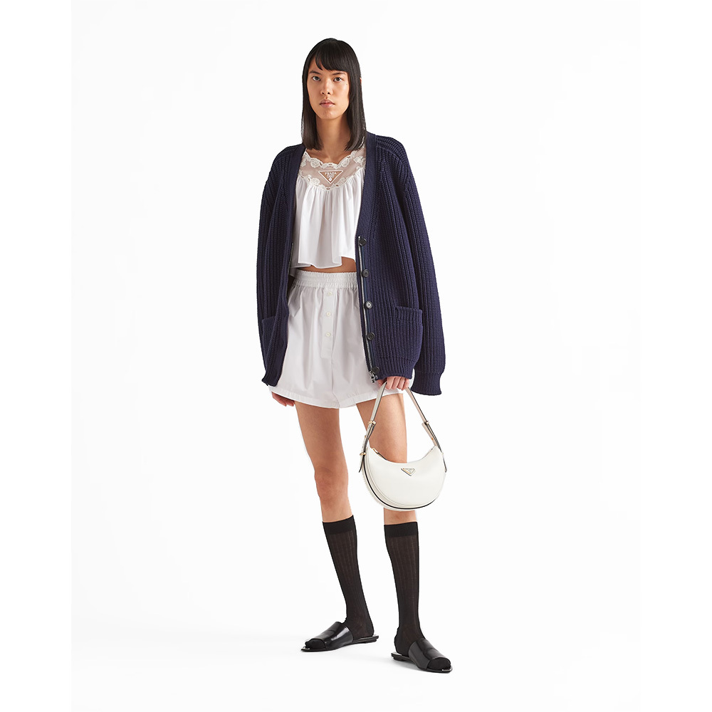 PRADA(プラダ) プラダ アーケ レザーショルダーバッグ ホワイト