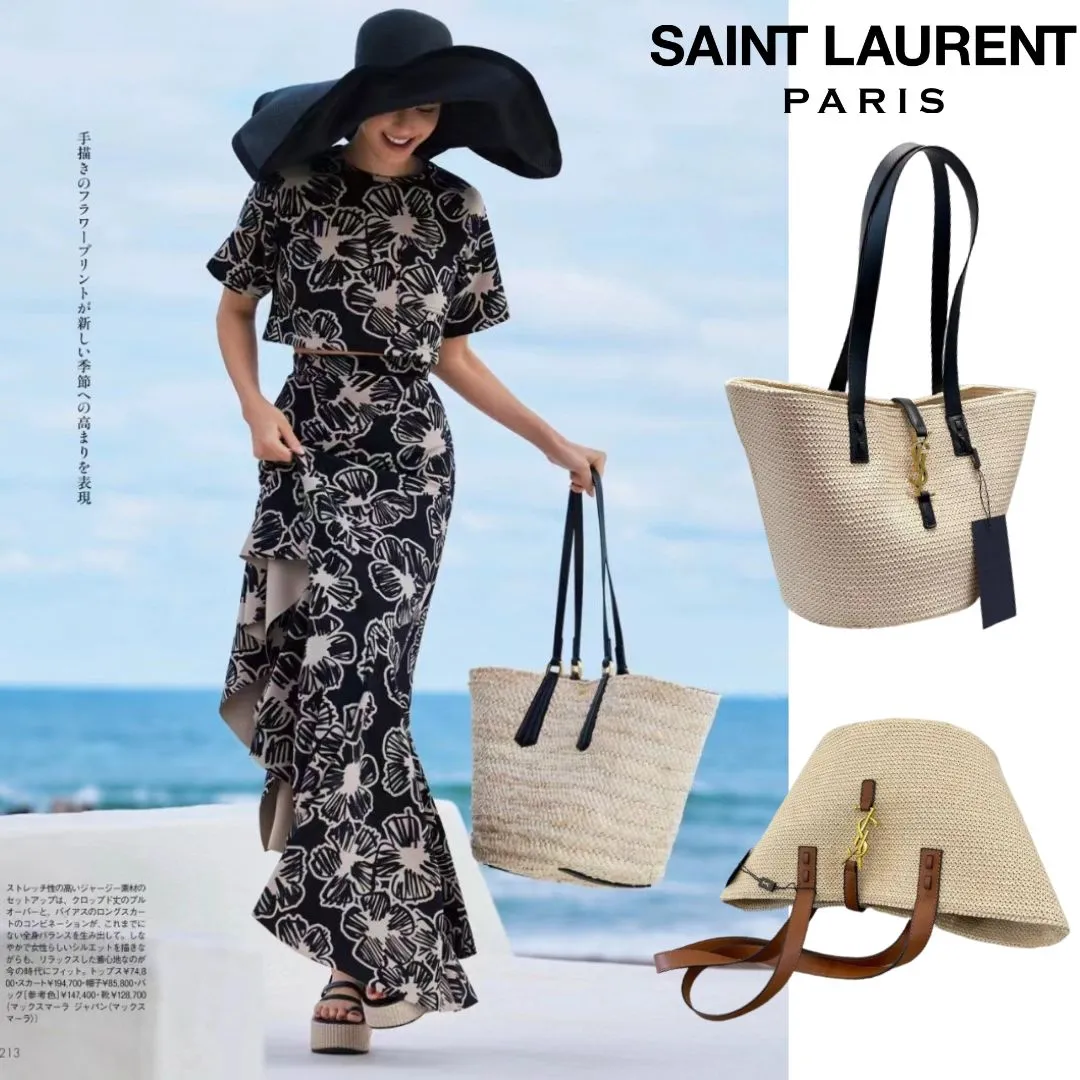 【SAINT LAURENT直営店 】Vivi雑誌掲載藤井 サチさんが推す！Raffiaトートバッグ