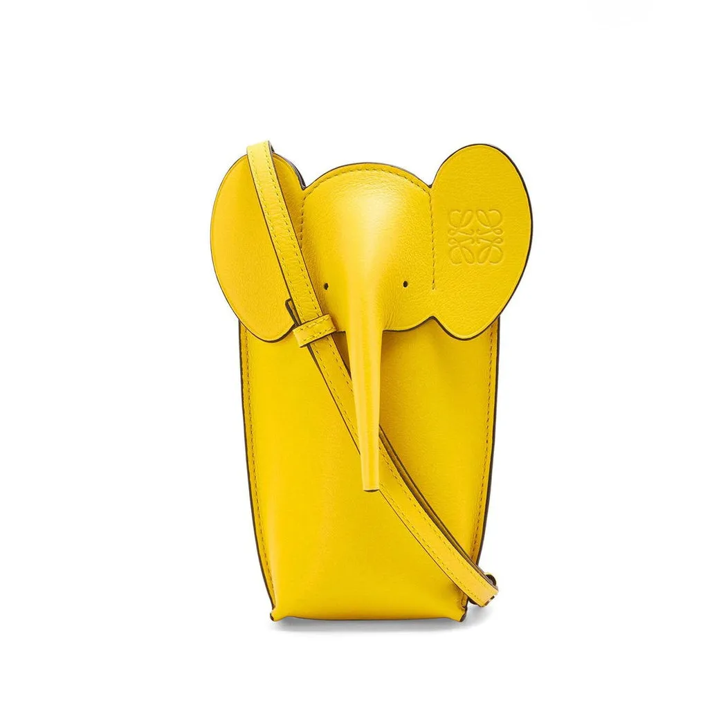 【バーゲンセール開催中！】 ロエベ 像 アナグラム エレファント ポケット ポシェット ショルダーバッグ カーフレザー レディース