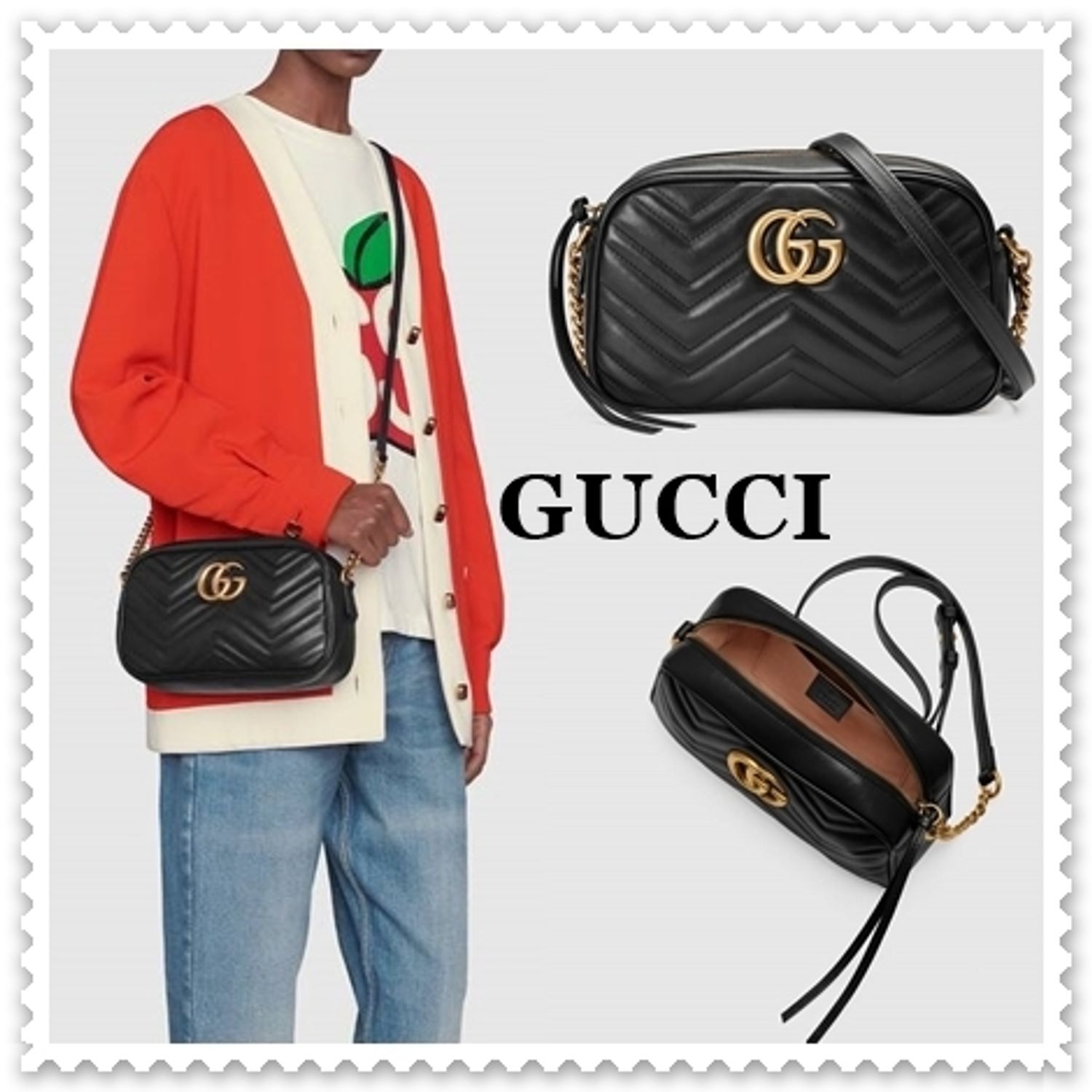 GUCCI(グッチ) 〔GGマーモント〕キルティング スモール ショルダーバッグ