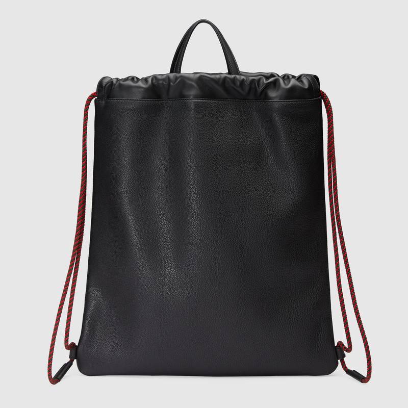 GUCCI(グッチ)〔グッチ プリント〕レザー ドローストリング バックパック